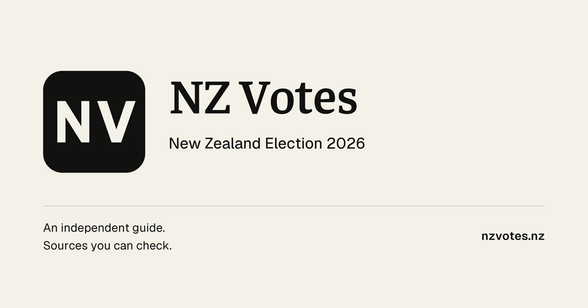 NZ Votes — New Zealand Election 2026. An independent guide. Sources you can check.